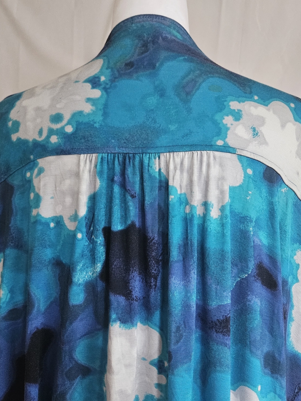 Victor Alfaro NWT Blue Watercolor Kimono Cardigan L - Picture 6 of 13
